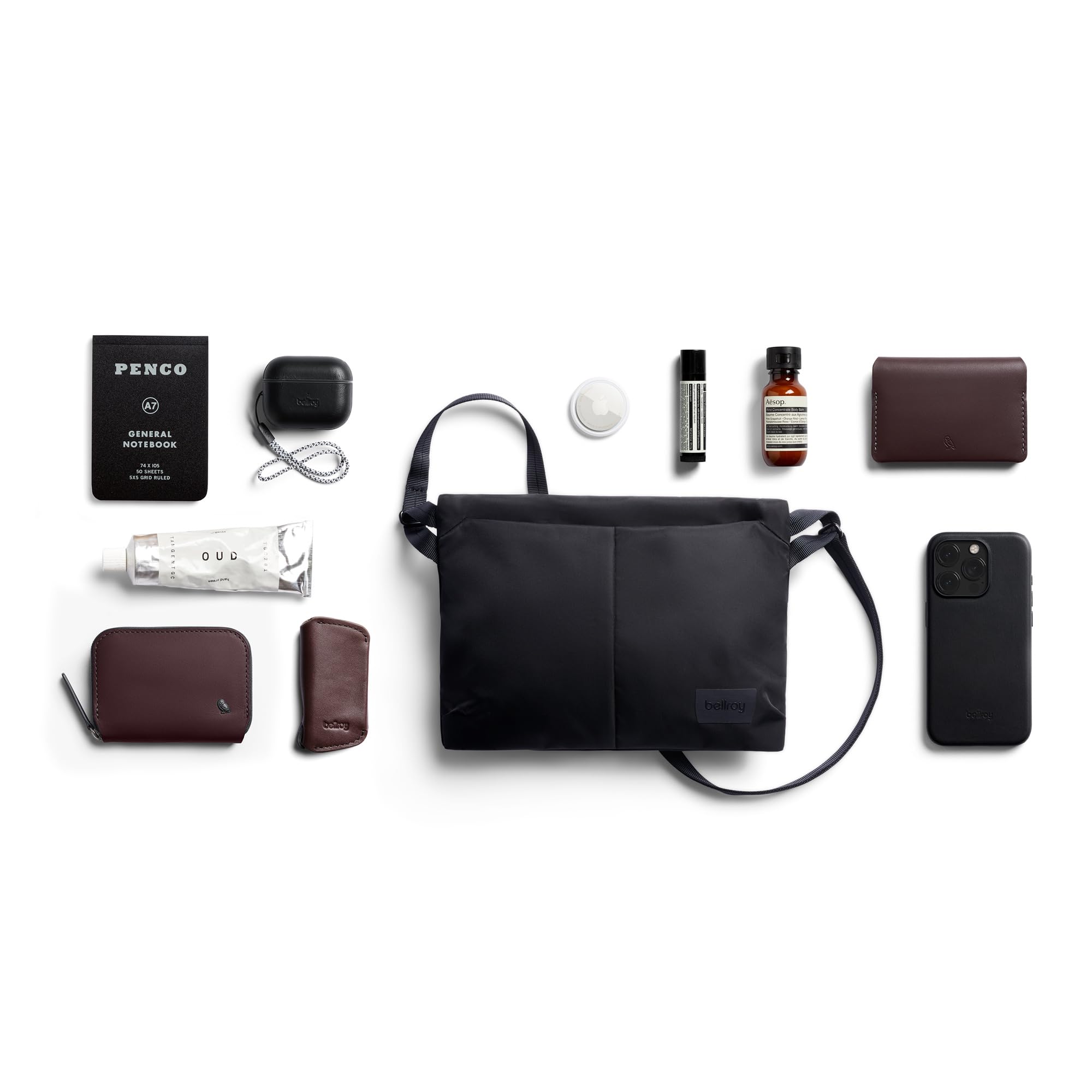 Bellroy Laneway Sacoche (vielseitige, flache Umhängetasche, schlanke Reisetasche für Reisepässe, Telefon und andere Kleinigkeiten) - Ink