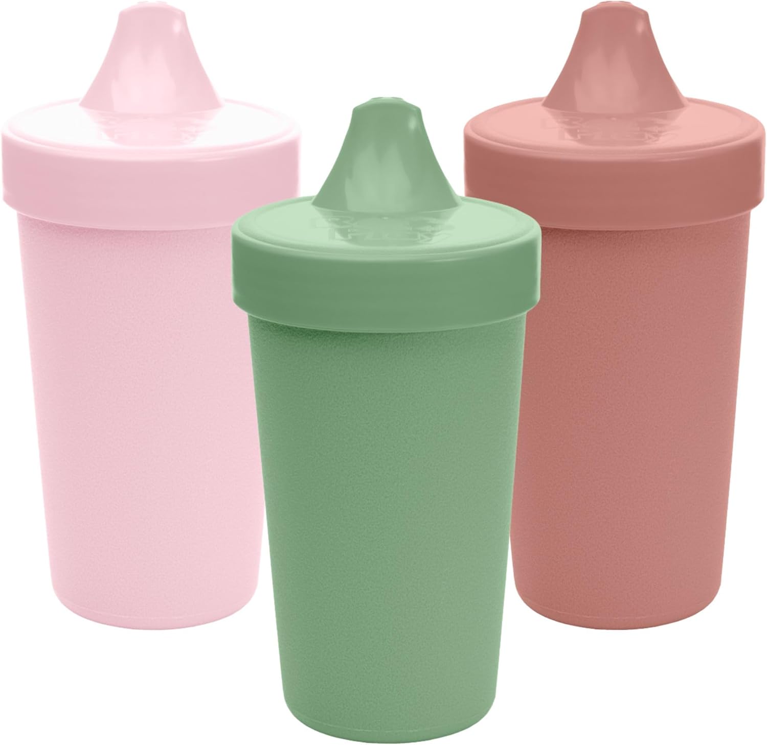 Re-Play Sippy Cups for Toddlers – 10 Oz. Reusable Spill Proof Cups for Kids, Dishwasher/Microwave Safe – Made in USA – Set of 3-3.13″ x 6.25″ – Blossom