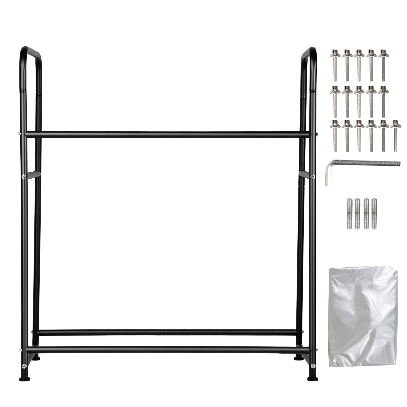 Estantería para neumáticos de 107 x 46 x 117cm, soporte para 8 neumáticos, altura regulable, estante de almacenamiento, capacidad de carga 180kg, con funda protectora, para garaje sótano taller