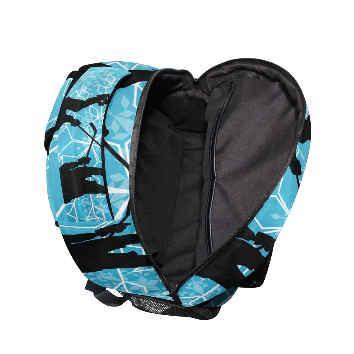 Eishockey Spieler Sport Schulrucksack für Jungen Mädchen Kinder Reisetasche Bookbag
