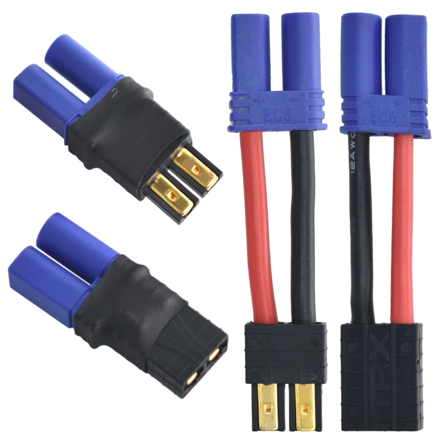 Amazon.com: Quthort 2 Pairs RC LiPo Battery Connector Adapter ...