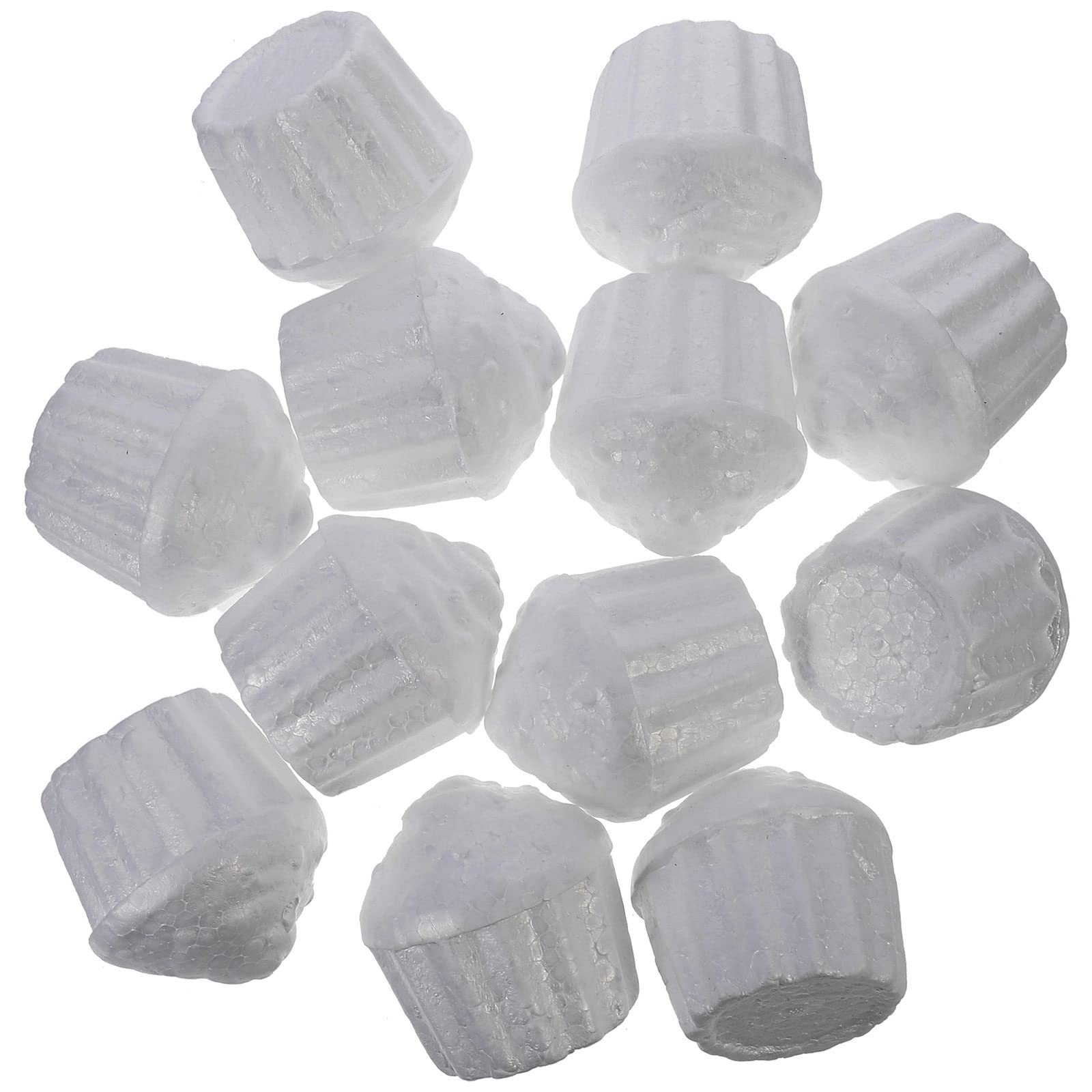 Amosfun 12pcs Foam Cupcake Paintable White Faux Cake Model Birthday Wedding Christmas Party Window Decorating 2.4 x 2.4 x 3.1 Inch