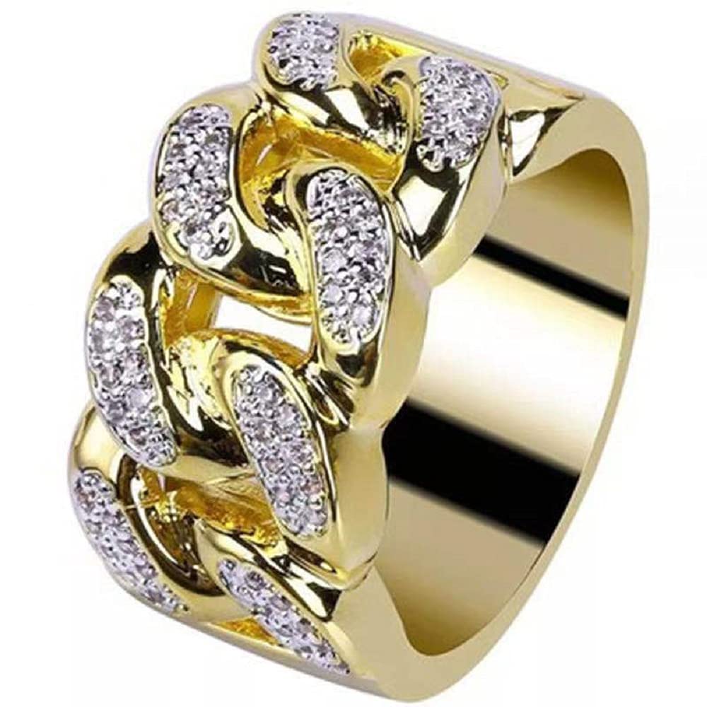 Fashion All-Match Diamond-Studded Men's Creative Chain Engagement Wedding Ring (11)