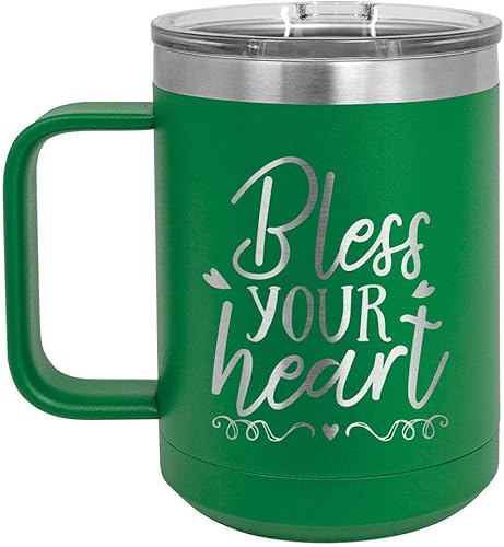 Miniatura 9 de BLESS YOUR HEART Taza de café negra de 15 oz con tapa deslizante  Taza de café de viaje aislada  Ideas de regalos de cumpleaños o Navidad de mujeres