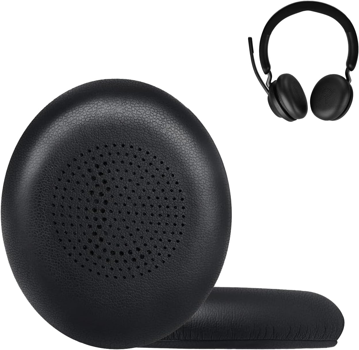 Replacement Earpads for Jabra Evolve2 65 (65MS 65UC USB)/Evolve2 40 (40UC 40MS USB)/Elite 45h On-Ear Wireless Headset, Headphone Ear Pads Cushions with Softer Protein Leather - Image 5