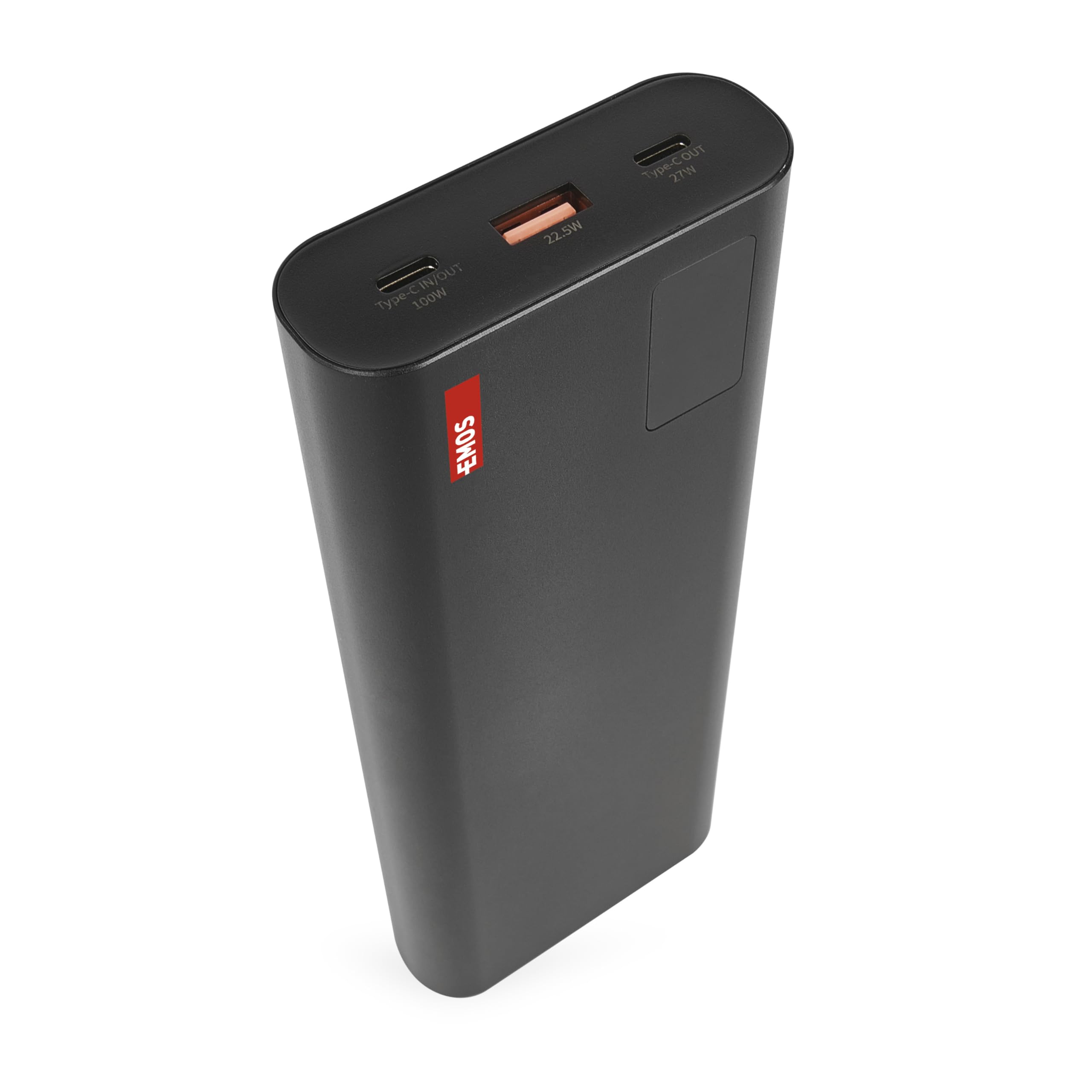 EMOS - Powerbank 27 000 mAh NTBF30 - Batterie Externe avec passthrough et Charge Rapide 100 W PD - 2 Ports USB-C/USB-A avec câble de Charge - pour Tablette, Ordinateur Portable, iPad, téléphone