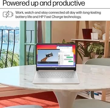 HP Business Student Laptop Computer - Windows 11 Pro & 1-Year Microsoft Office 365 | 14 inch HD | AI-Powered, Long Batter Hr N-Serious Laptop| 16GB RAM, 128GB UFS, 256GB Extend Micro SD