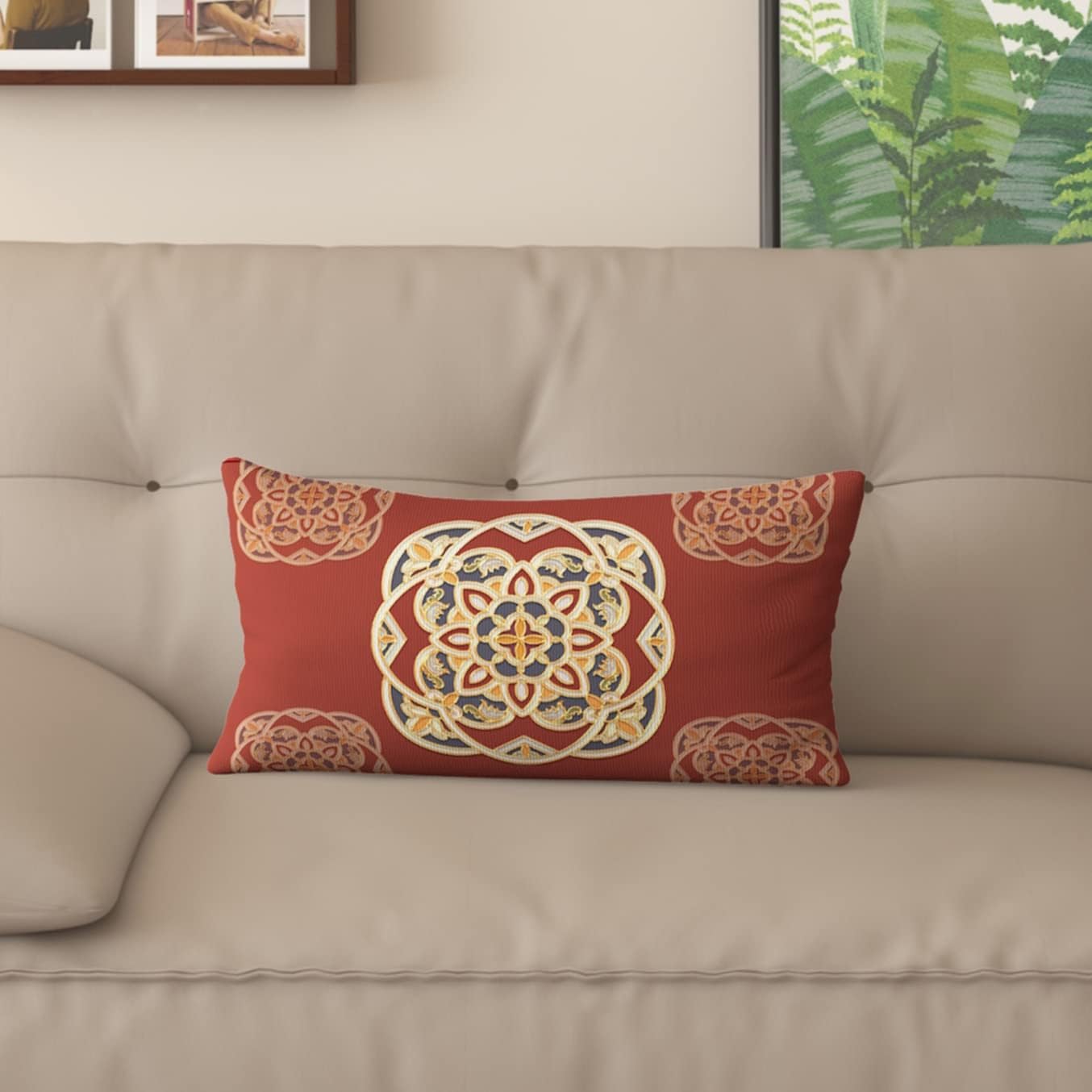 Chinese Classical Style Three-Dimensional Pattern Cushion Cover Sofa Living Room Decoration Bed Printed Square Throw Pillow Cover(26 * 26inch, LTHW04)