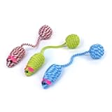 BEIDUOYANG Cat Toys That Make Noise,Cat Toys,3 Pcs Colorful False Mouse Pet Cat Toy Squeaker Sound Toy Braided Rope Mice Tail Ball Playing Toy for Cats Kitten