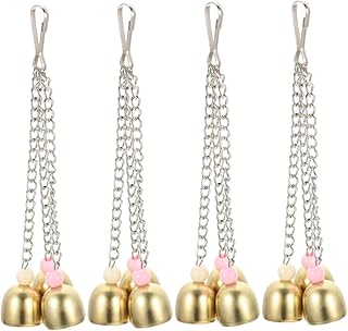 Balacoo 4 Pçs Chocalho O Sino Brinquedos De Pássaros Grandes Brinquedos De Pássaros Pequenos Brinquedos De Pássaros Papagaio Mastigar Sino Periquitos Sinos Brinquedo De Corda Papagaio