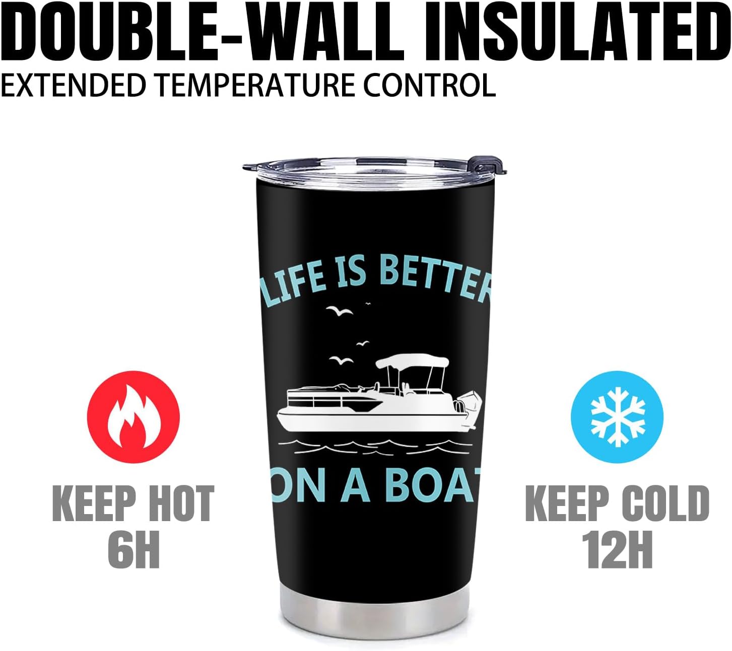 Pontoon Boat Gifts - Pontoon Captain Gifts - Stainless Steel Tumbler 20 Oz - Image 3