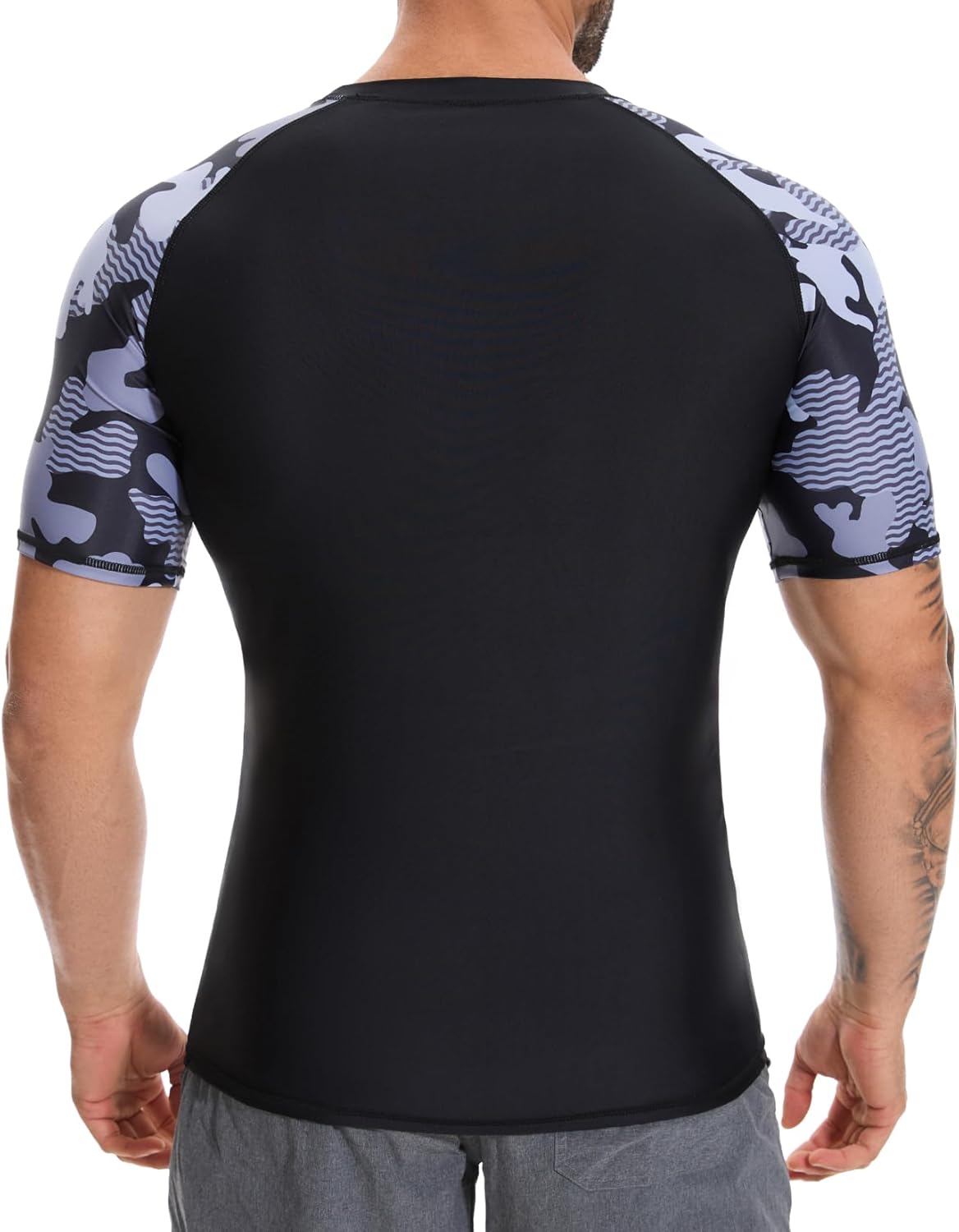 MISS MOLY Men's Short Sleeve UPF 50+ Rash Guard Skins Compression Shirt UV Sun Protection Rashguard for Fishing Running - Image 2