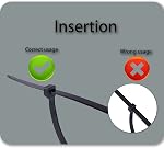 Black Zip Ties Heavy Duty 20 Inch (100 Pack), 200 LBS Tensile Strength Plastic Wire Ties, Extra Long Tie Wraps Large Cable Ties, Indoor and Outdoor Use Zipties by FacywaT