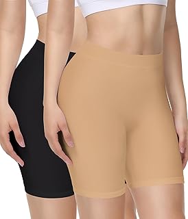 Yeblues 2 pack Thigh Anti-Chafing Comfortable Women's Slip Shorts, Safe Shorts for Under Dress For All Occasions