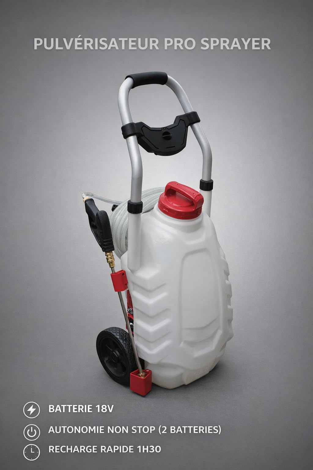 Spruzzatore Elettrico e autonomo PRO Sprayer Versione III - Dotato di 2 batterie, Bianco, 100M006, 42 x 31 x 79 cm