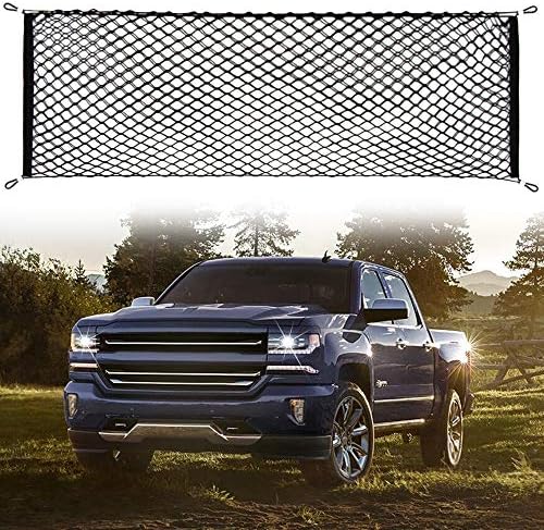 AndyGo Cargo Net Truck Bed Envelope Style Trunk Cargo Organizer Fit for Chevy Silverado Colorado GMC Sierra