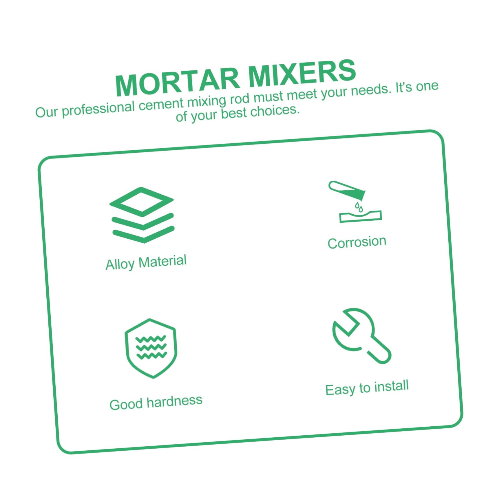 Mikikit 2pcs Paint Stain Drum Mixing Rods for Drill Attachment Cement Blender Parts Random Style