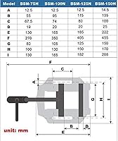 Vista 6 de KAKA INDUSTRIAL Tornillo de prensa de taladro, tornillo de sujeción de 4 pulgadas BSM-100N para perforación de precisión, fresado y carpintería