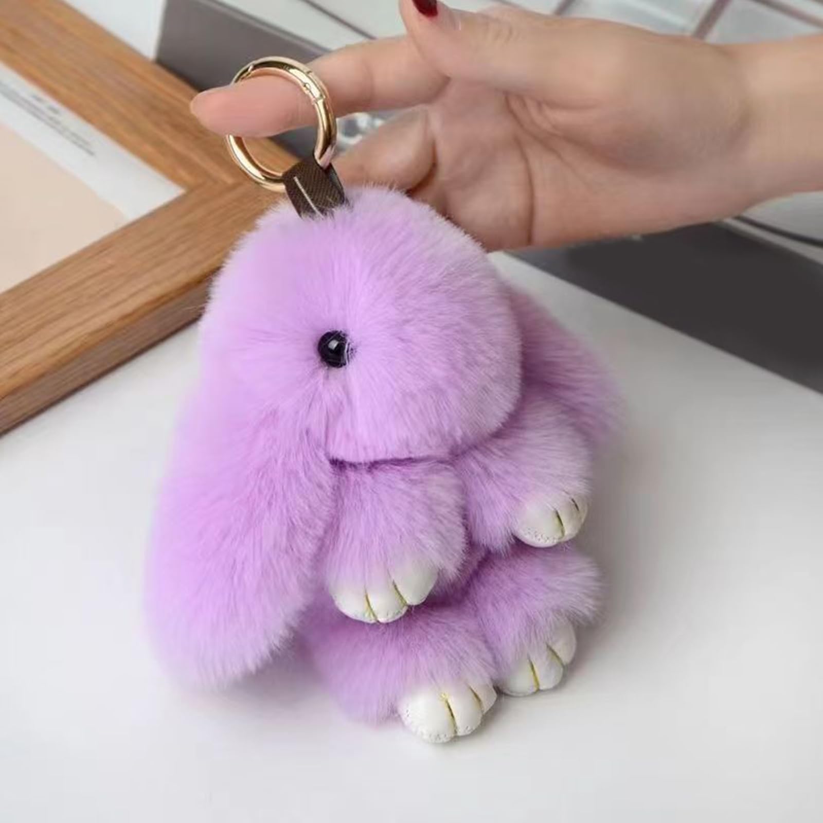 Carino Soft Fuzzy Bunny Keychain with Exquisite Tin Box Bunny Doll Pendente Portachiavi Coniglio Charm Easte