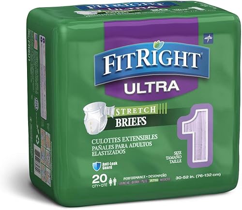 FitRight Stretch Ultra - Calzoncillos para adultos, pañales para incontinencia con pestañas, absorción pesada, medianoregular, de 30 a 52 pulgadas,