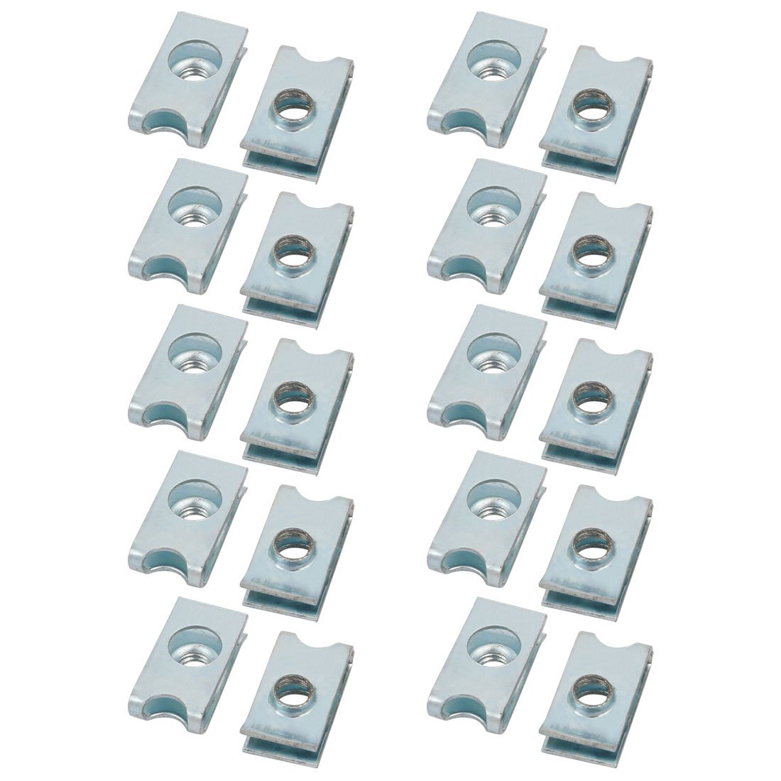 Aexit M6 24mmx13mm Home Hardware Iron Extruded U Nut Clip Silver Tone 20pcs Model:52as439qo608