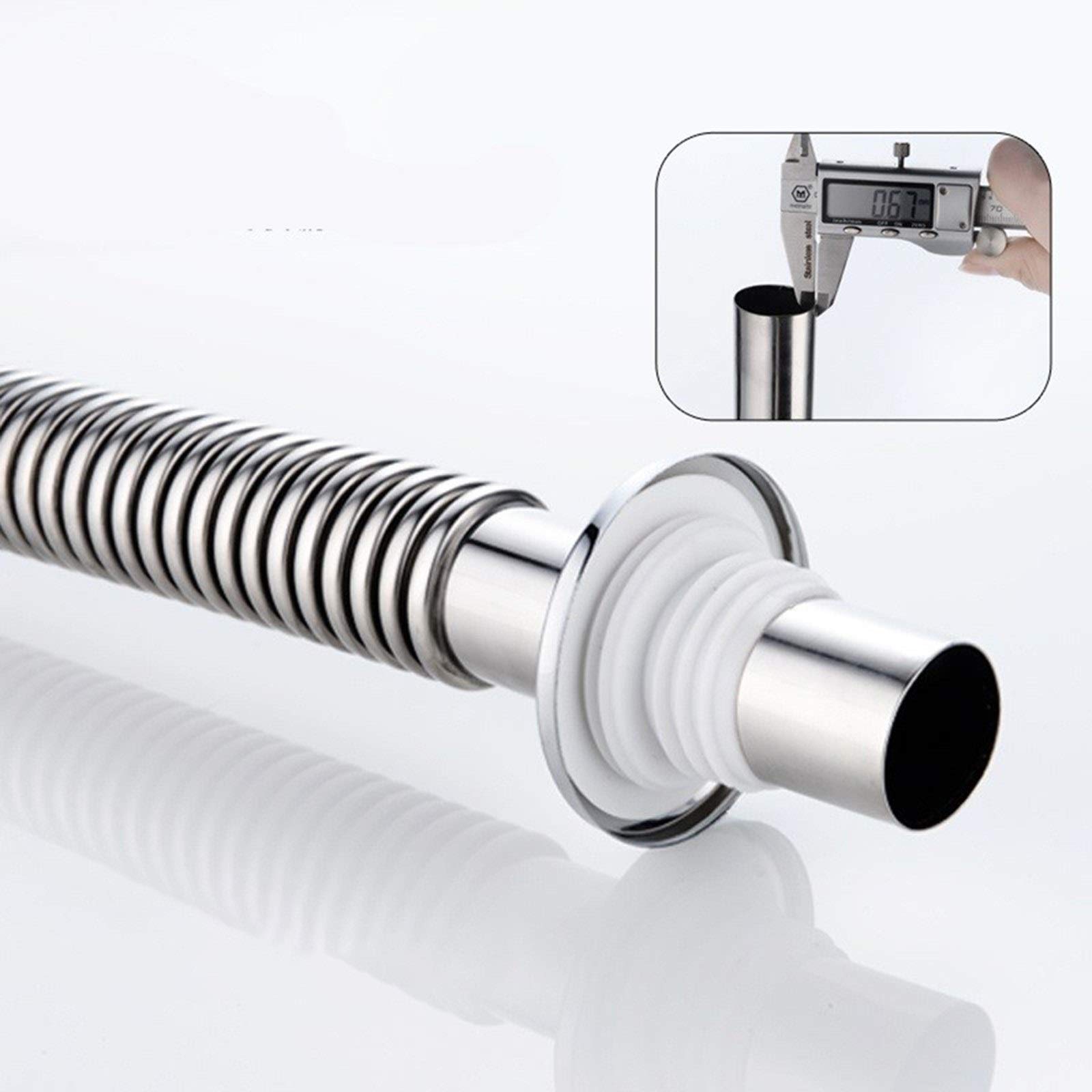 Filtro de drenaje de acero inoxidable para fregadero de cocina con desodorante, accesorios de alcantarillado de baño, 60 cm, flexible para tuberías de residuos y tapones para fregadero