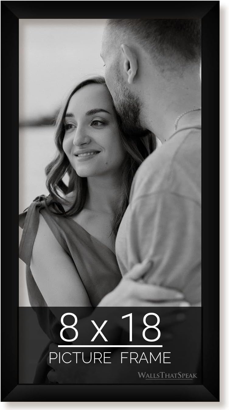 wallsthatspeak 8x18 Black Picture Frame for Puzzles Posters Photos or Artwork