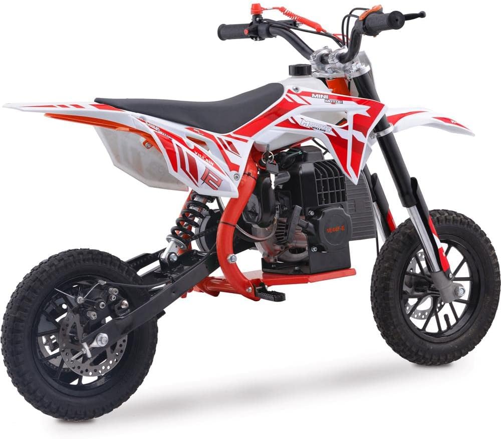 MotoTec Villain 52cc 2-Stroke Kids Gas Dirt Bike Red