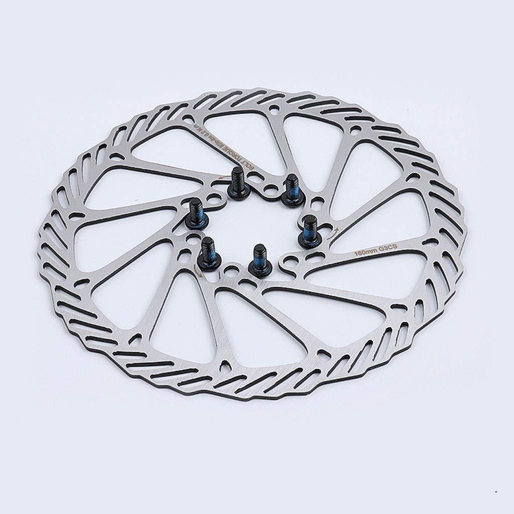 Rotore del Freno a Disco per Bici da MTB 160 mm 2 Pezzi Interasse 44 mm Incisione CNC Argento - 110 g Antiossidazione