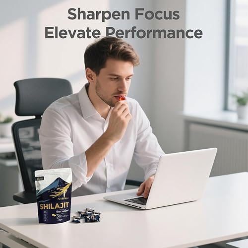 Miniatura 4 de Paquete de 3 gomitas Shilajit puras de sabor para hombres y mujeres, potenciador de energía, 3000 mg Shilajit de grado platino sin OMG  Ashwagandha