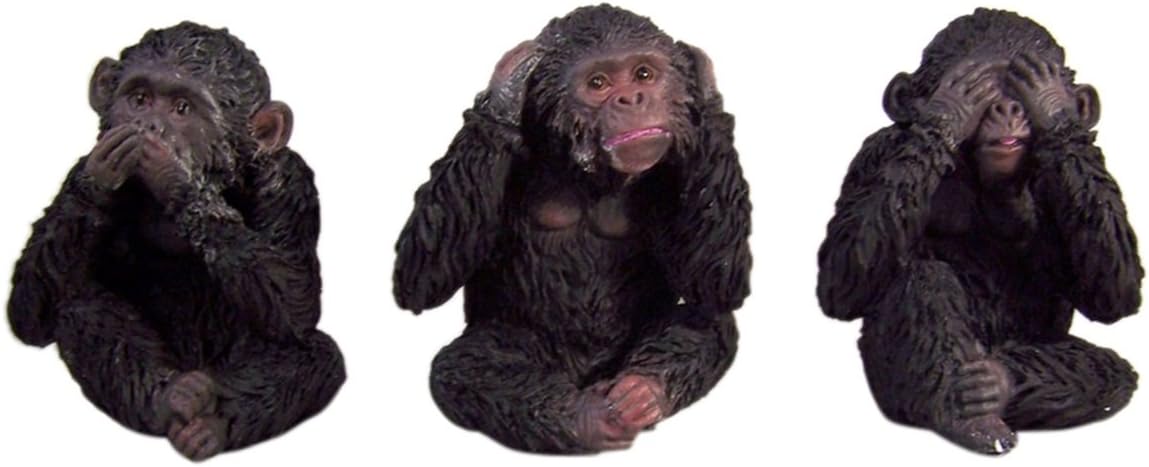 BHE Collection See Hear Speak No Evil Three Wise Monkeys Figurine Set, 6 Inch, 3 Piece Set