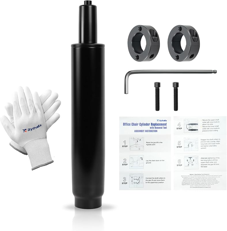 11 Inches-16.5 Inches Office Chair Gas Cylinder Replacement Kit | Heavy Duty Universal Hydraulic Pneumatic Piston Fit for Desk Chairs with Removal Tool, Gloves & Instruction Manual