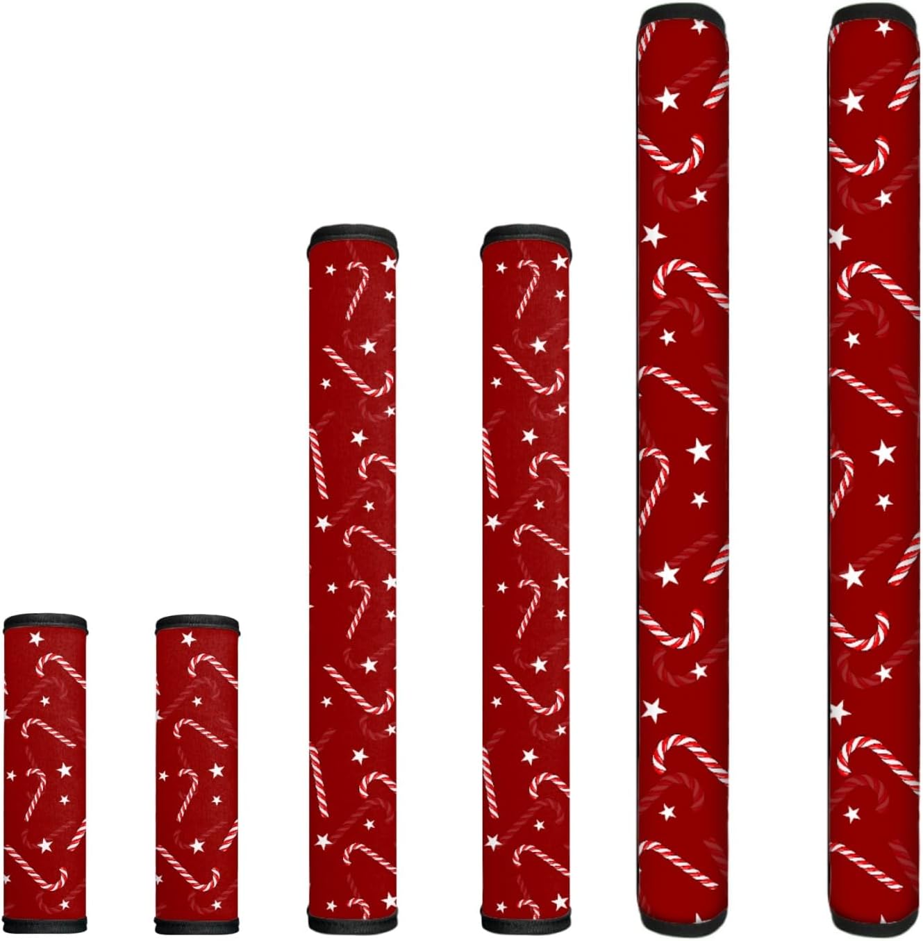 ZDCUSTOM Candy Cane Refrigerator Door Handle Covers Hello Winter Christmas Fridge Handle Cover for Oven Microwave,Keep Appliance Handle Sleeve Protector Christmas Decoration for Home,Red