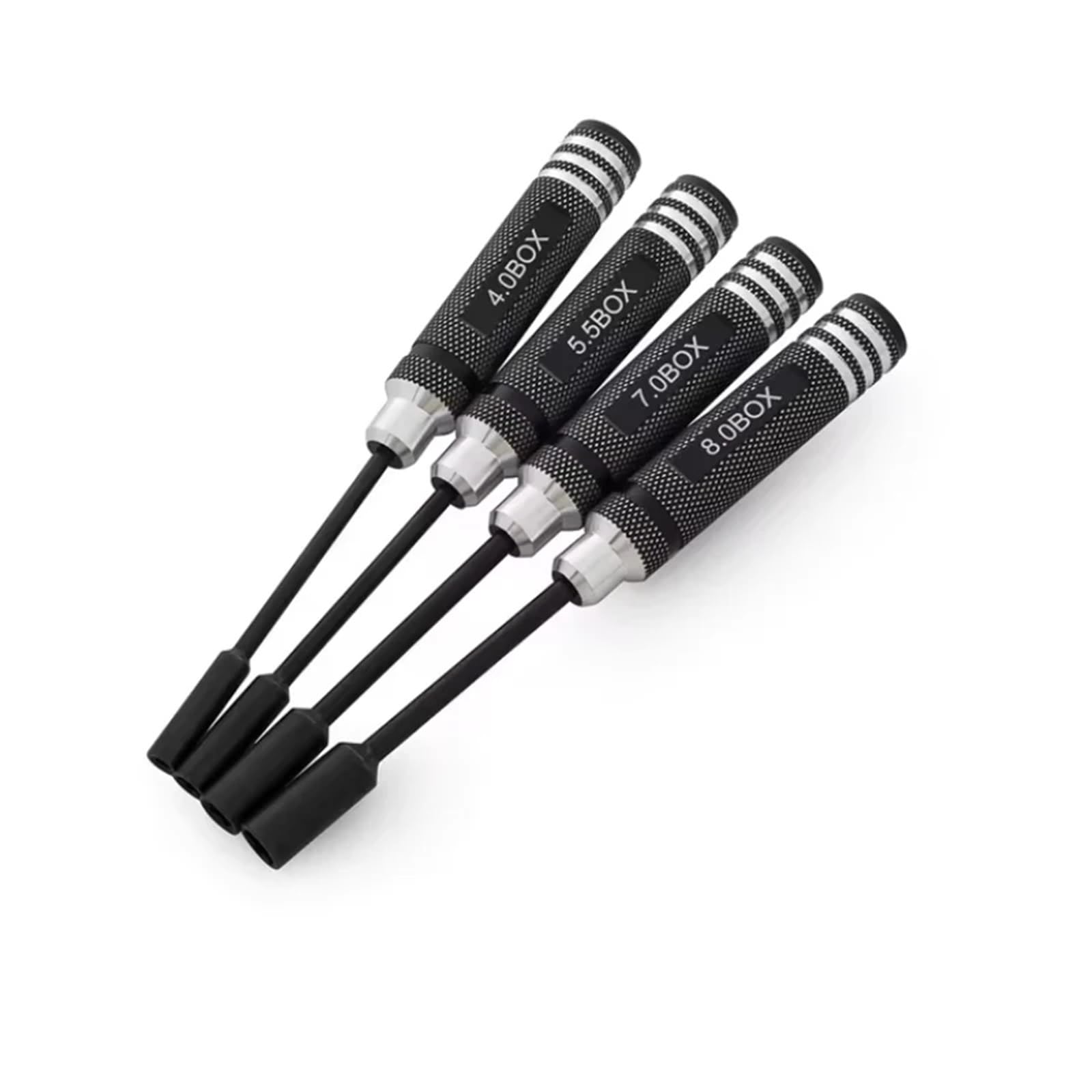 Piezas Mejora Modelos RC Juego Destornilladores Hexagonales para Coche A Control Remoto 4 Uds. Tamaños 4 5 7 8Mm Material Metálico Piezas Mejora Accesorios Modificados(Black)
