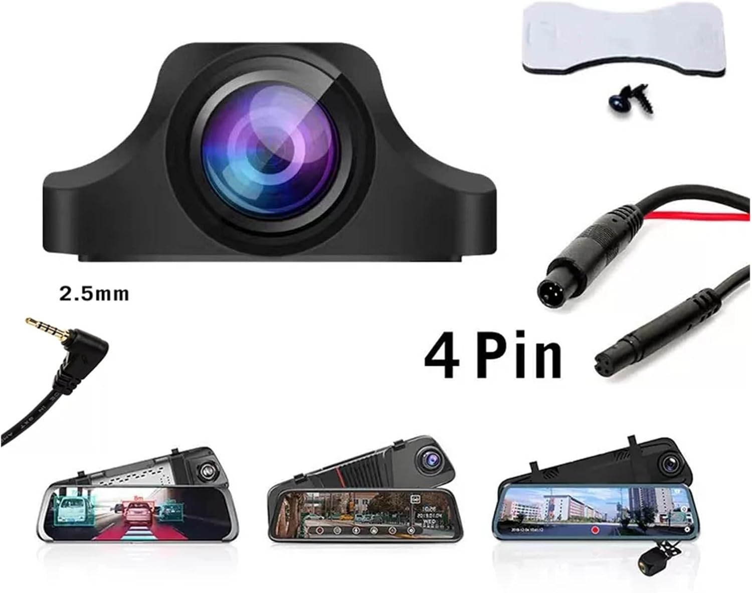 Rear Camera of Streaming Media Recorder Compatible with Automobile reversing Image 1080P Ultra-Clear reversing Image Lens Night Vision(307 4pin) image 3
