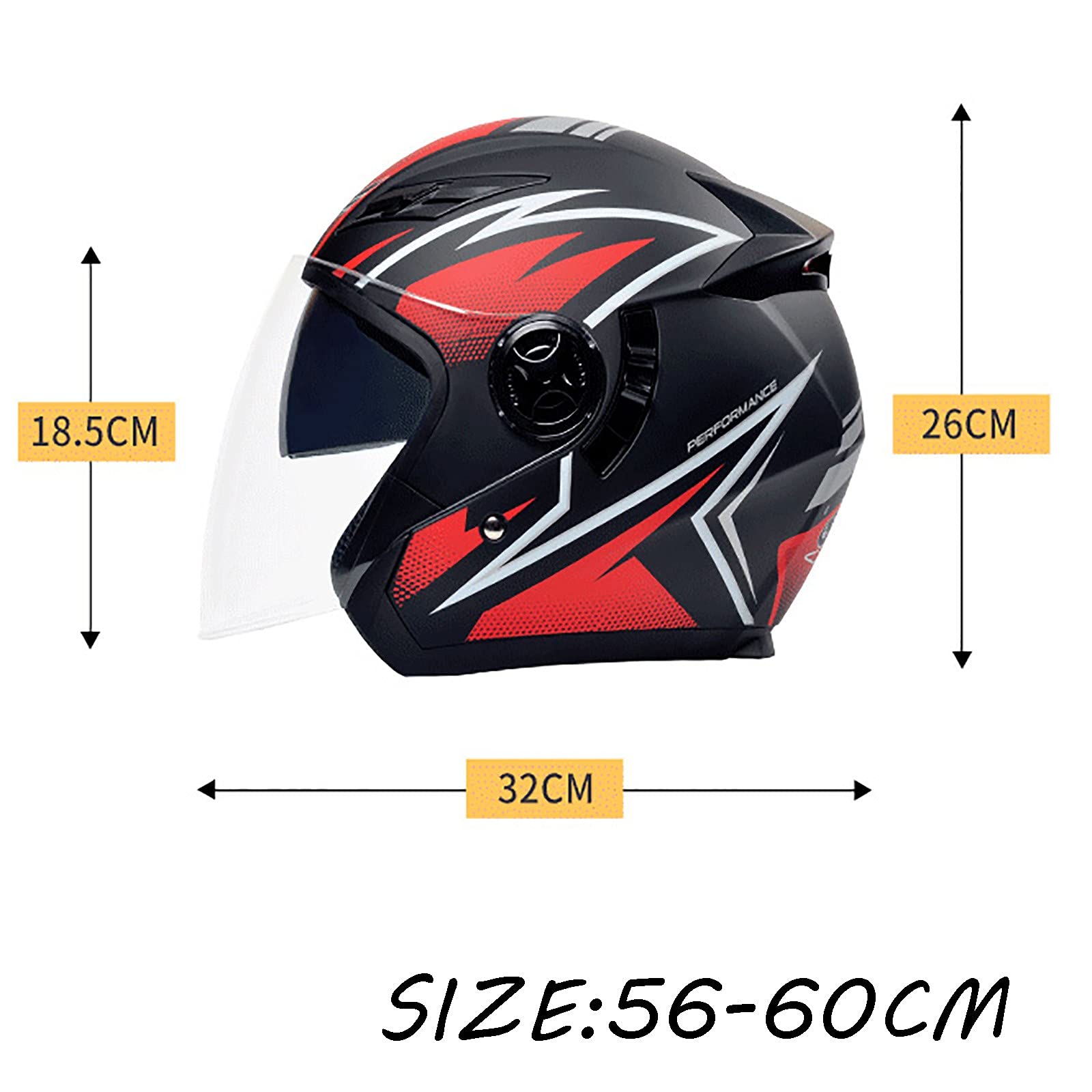 HZIH Moda Personalidad Moto Casco Abierto Verano Retro Medio Casco ECE Homologado Half-Helmet para Street Scooter Ciclomotor Vintage Style Casco Gorra para Hombres Mujeres C,54-60cm