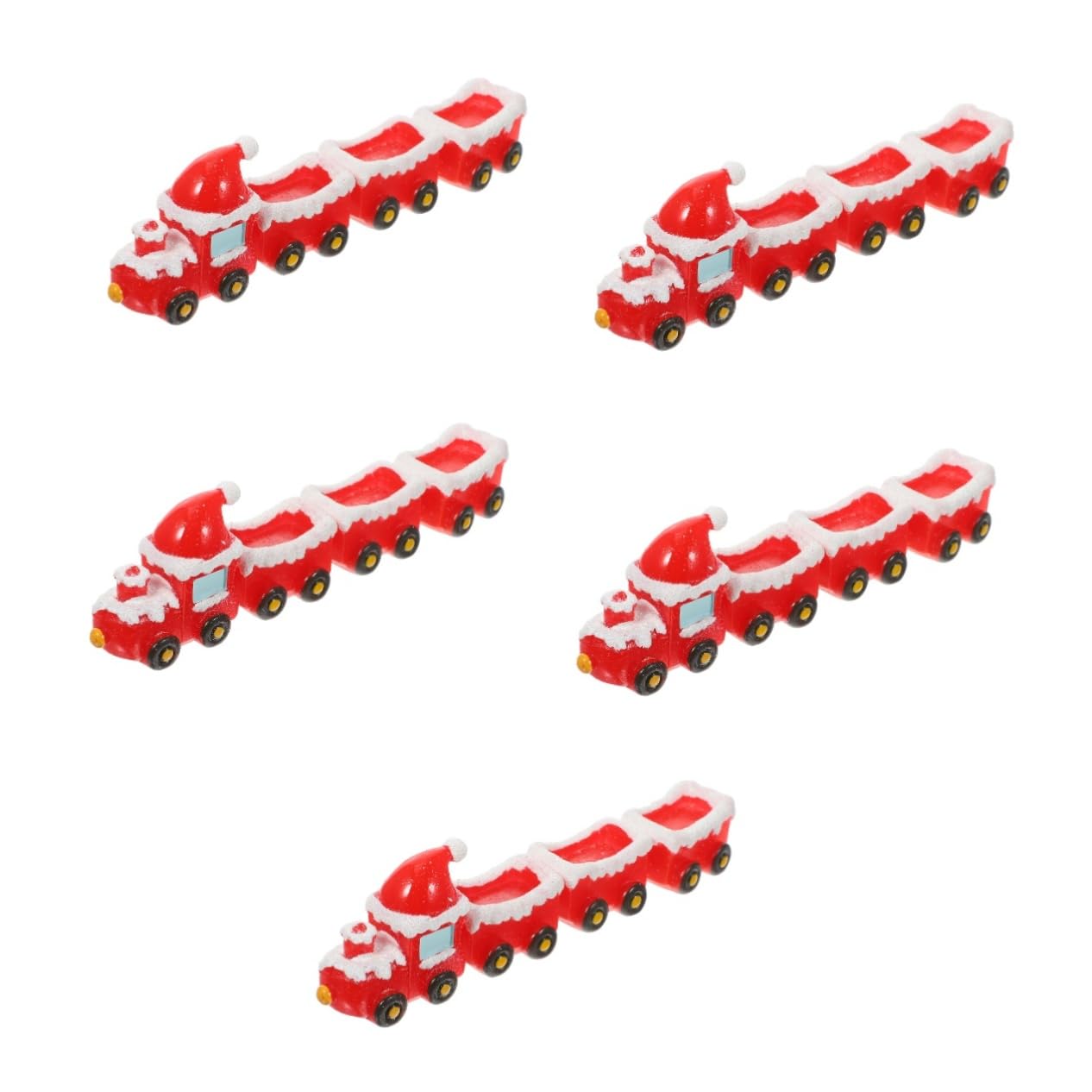 UKCOCO 5juegos Miniaturas De Navidad Accesorios para Decoración De Pueblo Navideño De Tren Festivo para y Manualidades