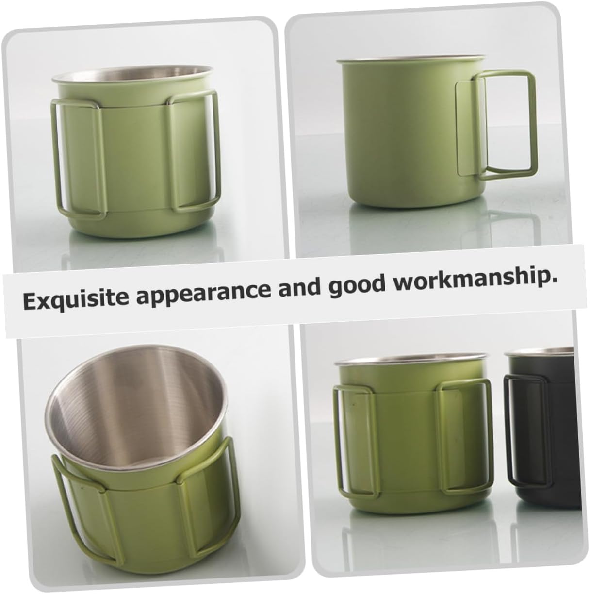 Hemobllo Outdoor Folding Stainless Steel Camping Coffee Mug Portable Metal Drinking Cup Lightweight Picnic Accessory for Hiking and Travel