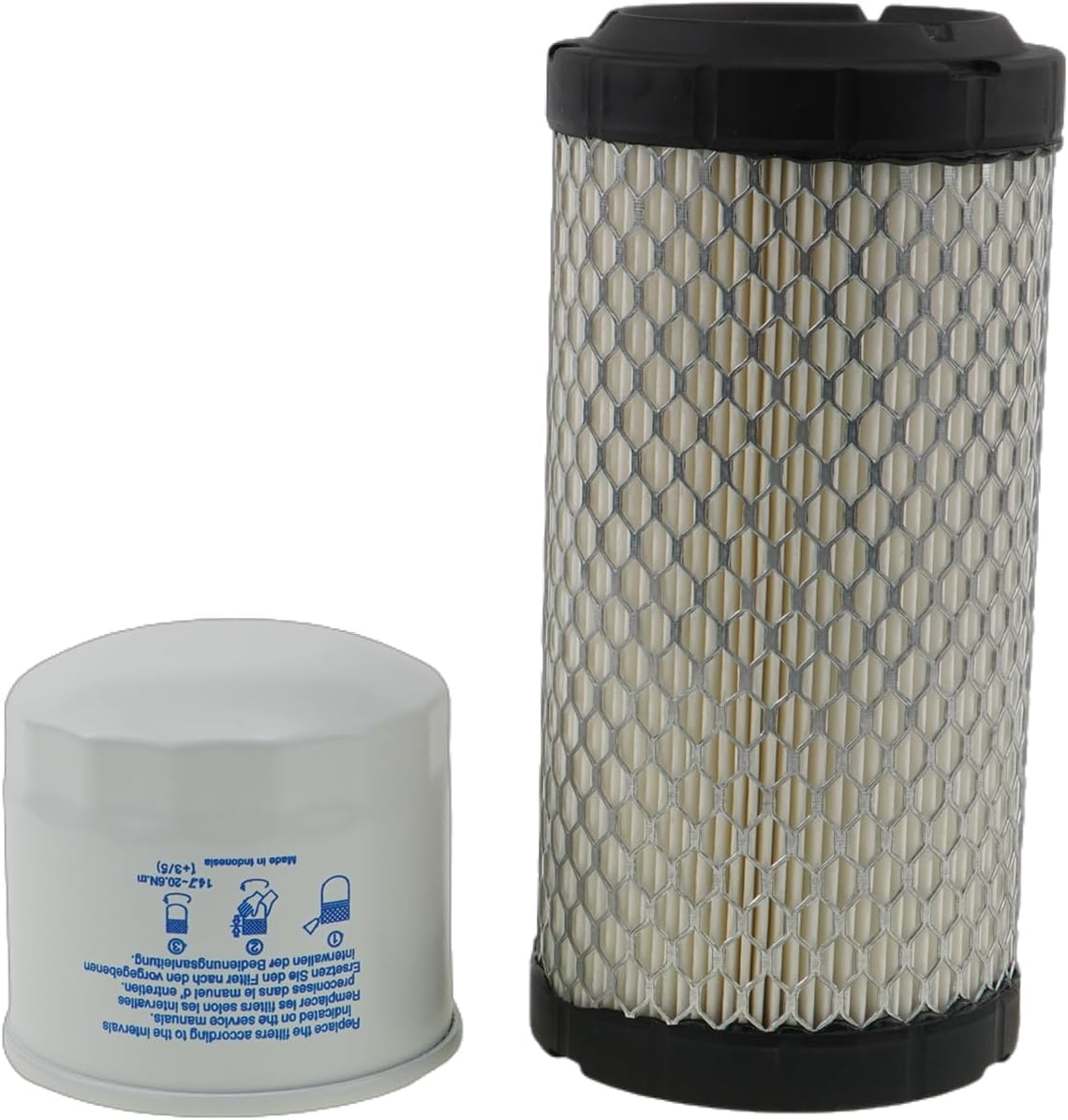 DVPARTS Air & Oil Filter Kit 16097-0010 11013-1290 Compatible with Kawasaki Mule Pro-FXT/Pro-FX/Pro-FXR (KAF820 Engine)