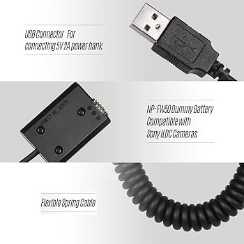 Amazon.co.jp: Camnoon NP-FW50 ダミーバッテリー 5V USB NP