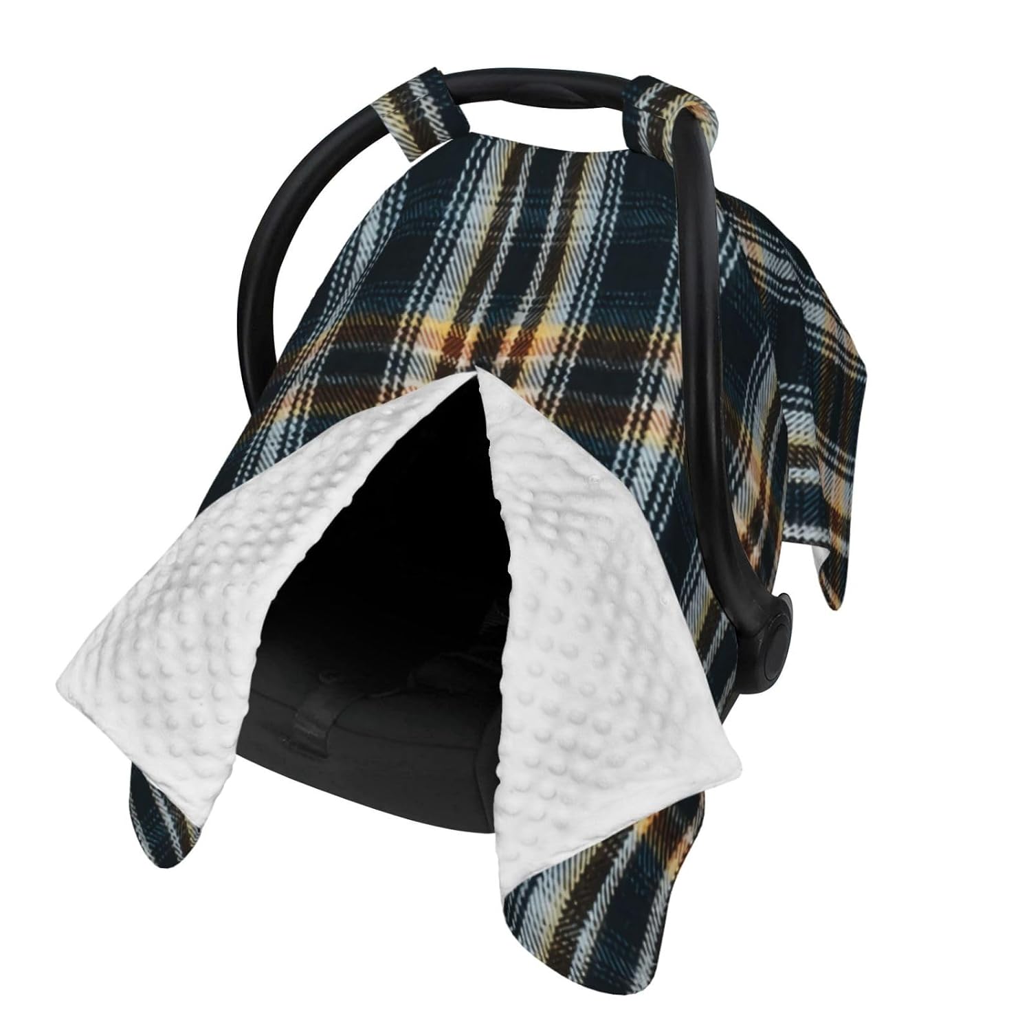 Tartan Baby Car Seat Cover & Breastfeeding Nursing Cover - Breathable Stretch Fabric Multi-Use Nursing Cover for Breastfeeding
