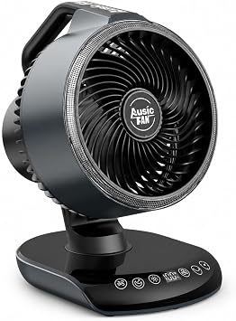 Ausic 30000mAh Portable Fan Rechargeable, Powerful Indoor & Outdoor Battery Powered Fan, Oscillating Fan with Remote & Turbo Blade, Quiet Desk Fan for Home, Patio, Sports, Camping, Beach