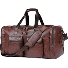 Sports Gym Bag Travel Duffel Bag Waterproof Weekender Overnight Tote Carry On Bag for Men Women Lightweight Adjustable Strap, Black Color Brown
