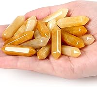 Vista 12 de QINJIEJIE Juego de 20 piezas de varitas de cristales turquesa, piedras sanadoras, puntas de cristal a granel, gemas hexagonales pulidas, piedras