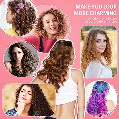 Tigeen 84 Pieces Flexible Curling Rods Twist Foam, Soft Foam Bendy No Heat Hair Roller With Rat Tail Comb Hair Edge Brush For Short Medium Long Hair, 7 Sizes(Purple) #TOP6