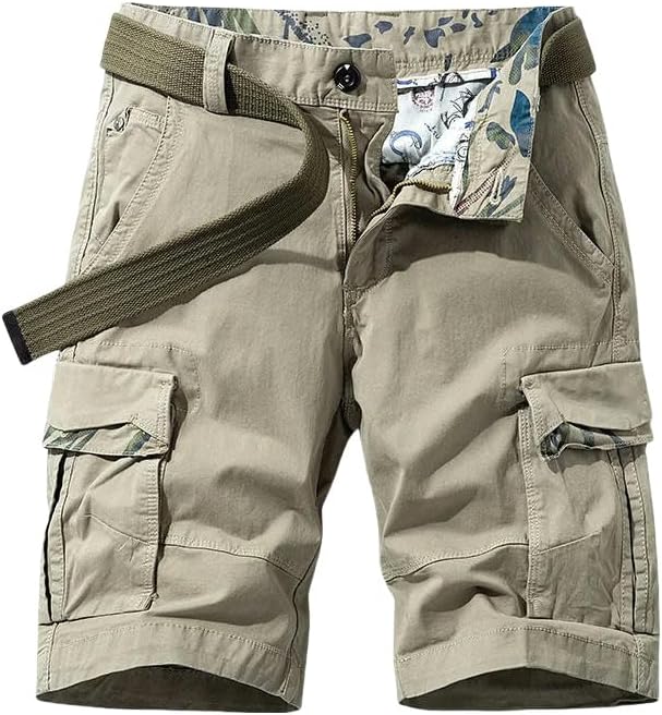 Men's Summer Cargo Shorts Cotton Beach Multi Pocket Spring Casual