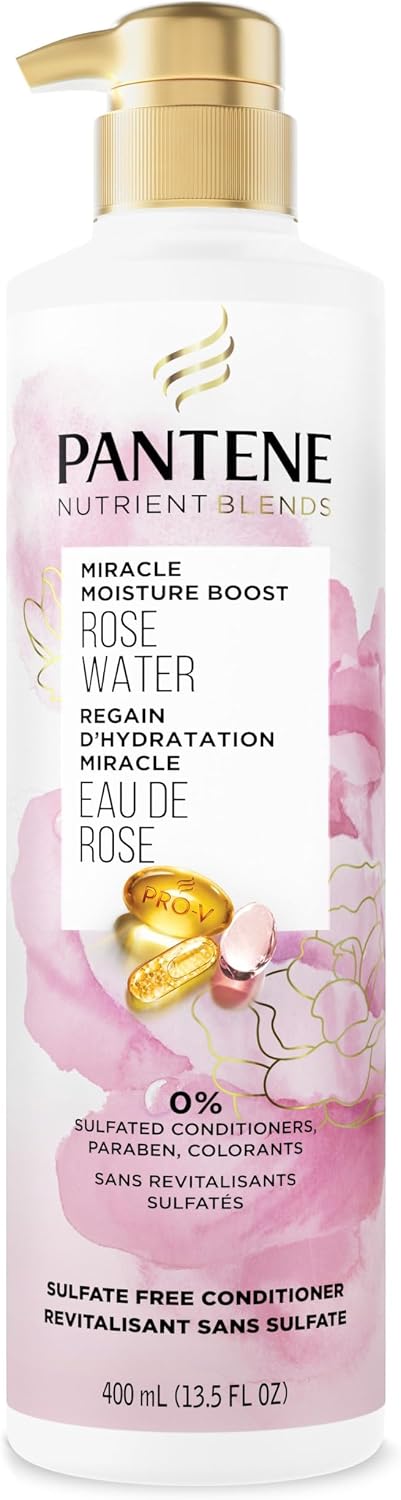 Pantene Nutrient Blends Sulfate Free Miracle Moisture Boost with Rose Water Conditioner, 400 mL