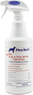 Farnam Flea Halt! Water-Based Flea & Tick Spray for Dogs with Citronella Scent, 40 oz - Kills Fleas & Ticks Fast