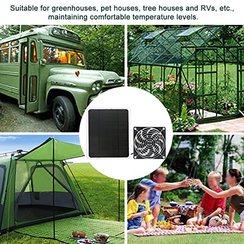 Aocoray Solar Panel Fan For Chicken Coop 10W Waterproof Mini Solar Powered Fan Exhaust Ventilator With 2 Metal Protection Net 9.9Ft/3M Cable For Pet Dog Houses, Greenhouses, Sheds, Rv Roof #TOP6