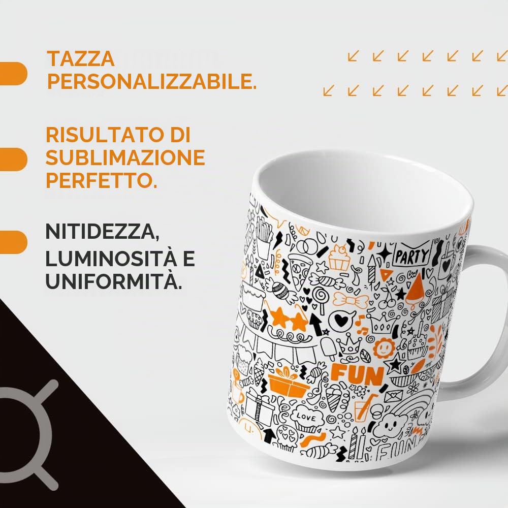 36 tazze in ceramica bianca a sublimazione con impugnatura | Capacità 350 ml (11 oz) | Categoria AAA | Sicure per microonde e lavastoviglie | Compatibili con Cricut®